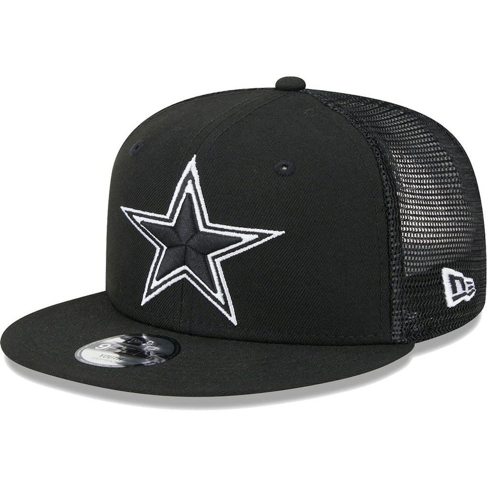 Dallas Cowboys New Era Youth Main B-Dub 9FIFTY Trucker Adjustable Hat Black | NFL