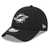 Miami Dolphins New Era Youth Main B-Dub 9FORTY Adjustable Hat Black | NFL