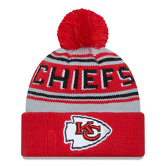 Kansas City Chiefs New Era Main Cuffed Knit Hat with Pom Red | NFL