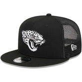 Jacksonville Jaguars New Era Main Trucker 9FIFTY Snapback Hat Black | NFL