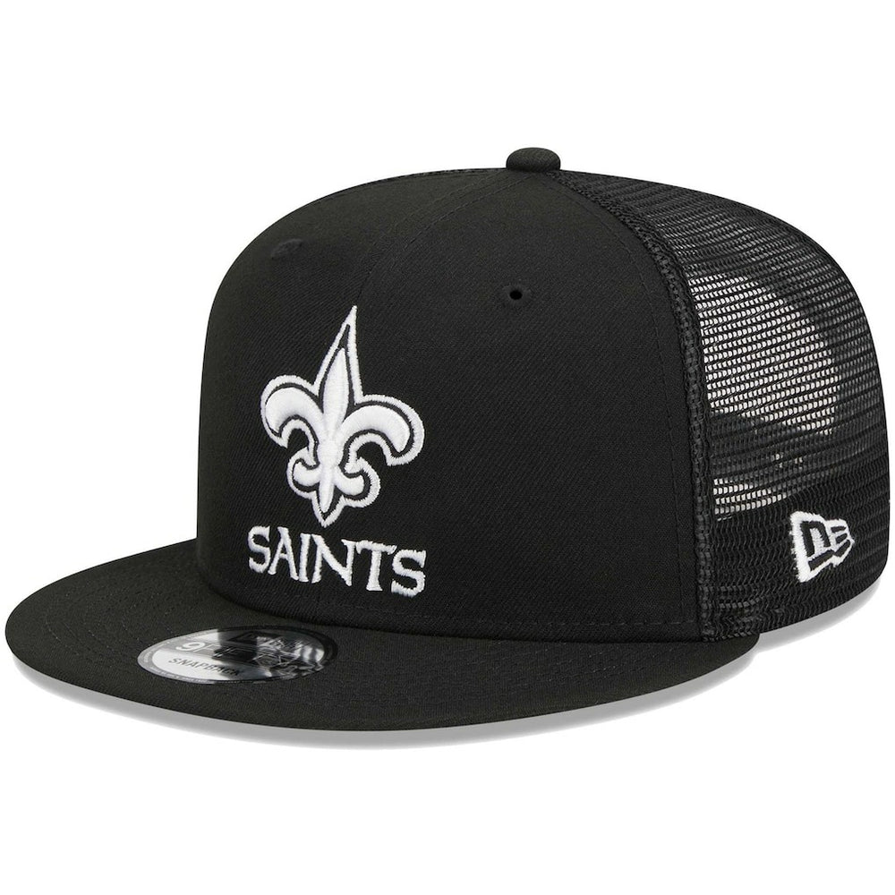 New Orleans Saints New Era Main Trucker 9FIFTY Snapback Hat Black | NFL