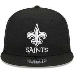 New Orleans Saints New Era Main Trucker 9FIFTY Snapback Hat Black | NFL