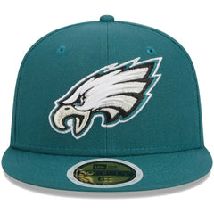 Philadelphia Eagles New Era Youth Main 59FIFTY Fitted Hat Midnight Green | NFL