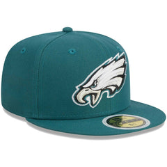 Philadelphia Eagles New Era Youth Main 59FIFTY Fitted Hat Midnight Green | NFL