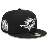 Miami Dolphins New Era Main Patch 59FIFTY Fitted Hat Black | NFL