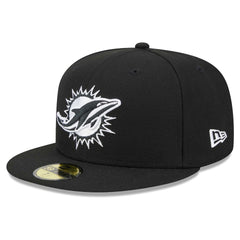 Miami Dolphins New Era Main Patch 59FIFTY Fitted Hat Black | NFL