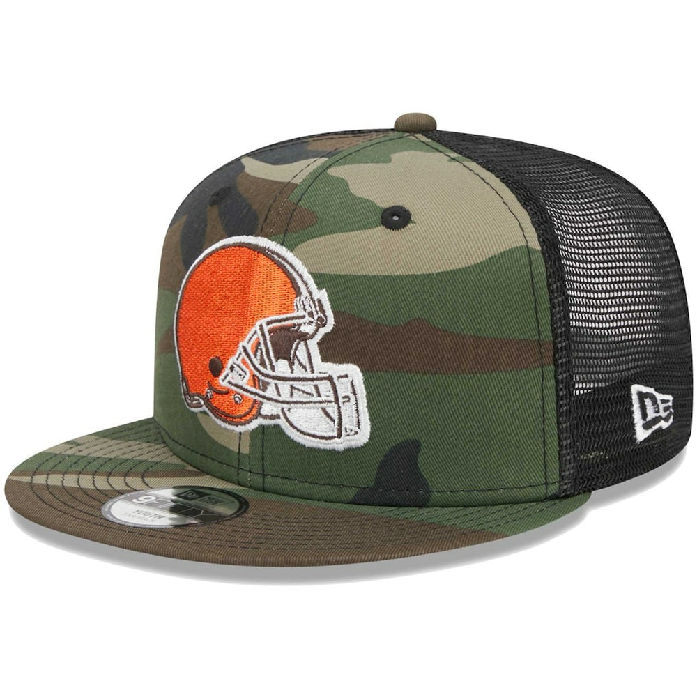 Cleveland Browns New Era Youth Main Trucker 9FIFTY Snapback Hat Camo | NFL