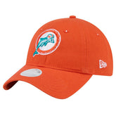 Miami Dolphins New Era Women's Throwback Main Core Classic 2.0 9TWENTY Adjustable Hat Orange | NFL