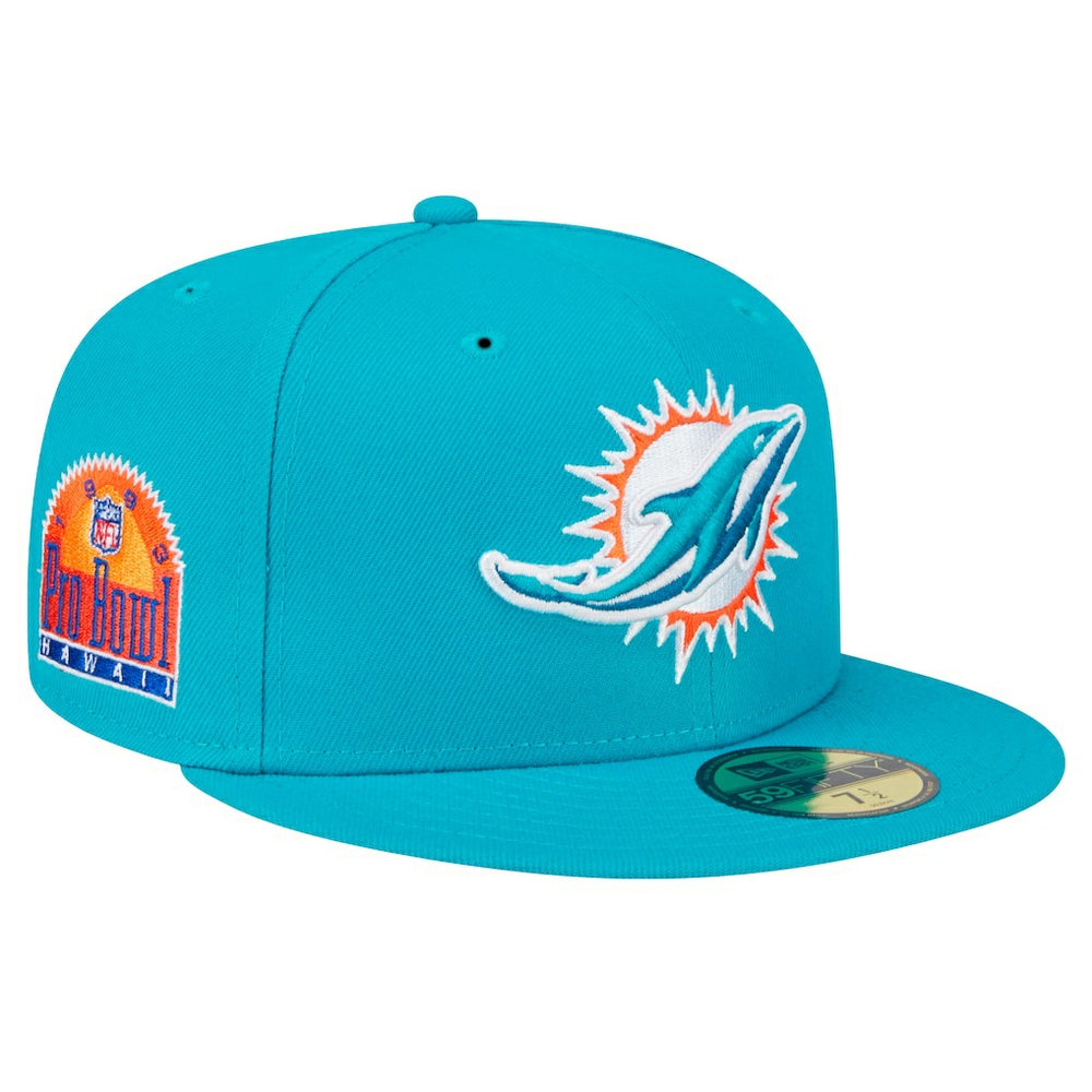 Miami Dolphins New Era Main Patch 59FIFTY Fitted Hat Aqua | NFL