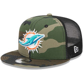 Miami Dolphins New Era Youth Main Trucker 9FIFTY Snapback Hat Camo | NFL