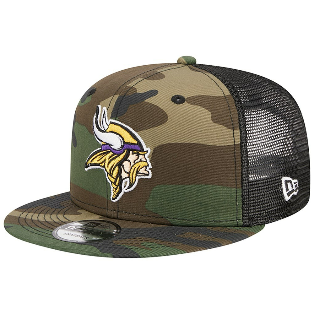 Minnesota Vikings New Era Main Trucker 9FIFTY Snapback Hat Camo | NFL