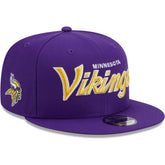 Minnesota Vikings New Era Main Script 9FIFTY Snapback Hat Purple | NFL
