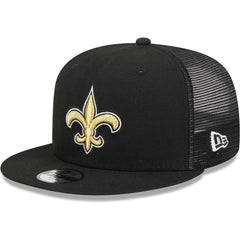 New Orleans Saints New Era Youth Main Trucker 9FIFTY Snapback Hat Black | NFL