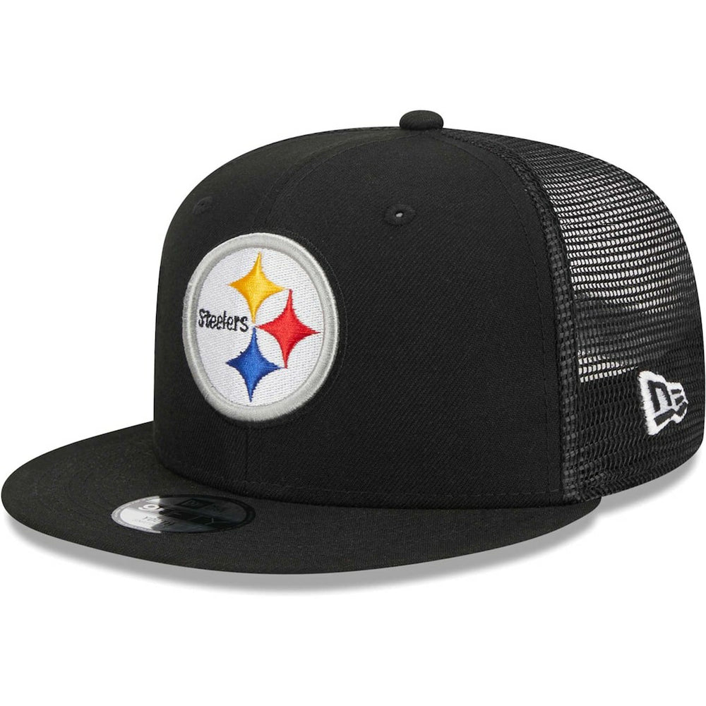 Pittsburgh Steelers New Era Youth Main Trucker 9FIFTY Snapback Hat Black | NFL