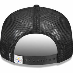 Pittsburgh Steelers New Era Youth Main Trucker 9FIFTY Snapback Hat Black | NFL