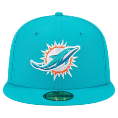 Miami Dolphins New Era Main 59FIFTY Fitted Hat Aqua | NFL