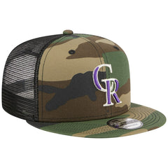 Colorado Rockies New Era Woodland Camo Trucker 9FIFTY Snapback Hat - MLB