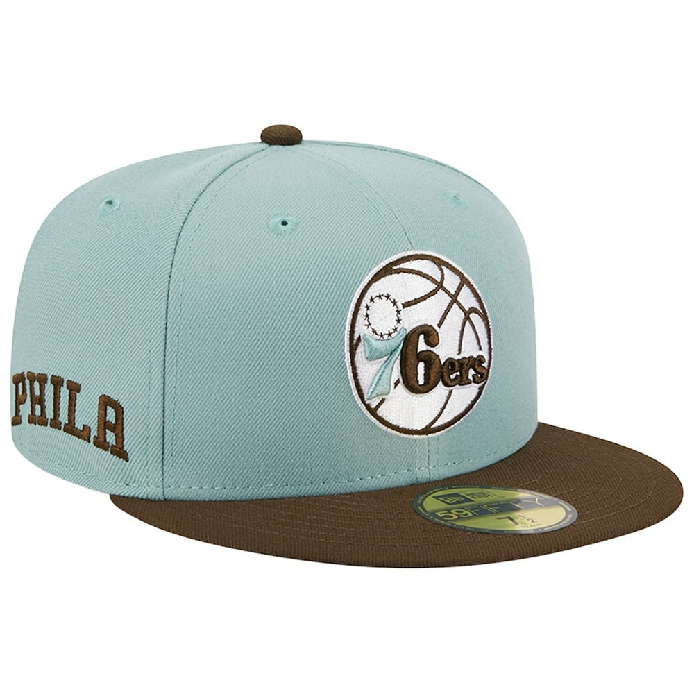 Philadelphia 76ers Two-Tone 59FIFTY Fitted Hat Light Blue/Brown - NBA
