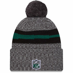 New York Jets New Era 2023 Sideline Sport Cuffed Pom Knit Hat Gray | NFL
