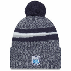 Tennessee Titans New Era Youth 2023 Sideline Cuffed Knit Hat With Pom Navy | NFL
