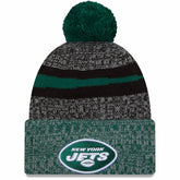 New York Jets New Era 2023 Sideline Sport Cuffed Pom Knit Hat Black/Green | NFL