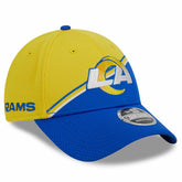 Los Angeles Rams New Era 2023 Sideline 9FORTY Adjustable Hat Gold/Royal | NFL