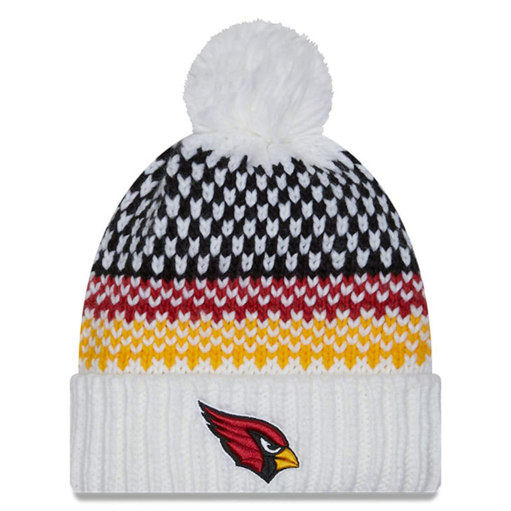 Arizona Cardinals New Era Women's 2023 Sideline Cuffed Knit Hat with Pom White | NFL