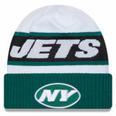 New York Jets New Era 2023 Sideline Tech Cuffed Knit Hat White/Green | NFL