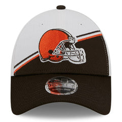 Cleveland Browns New Era 2023 Sideline 9FORTY Adjustable Hat White/Brown | NFL