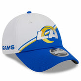 Los Angeles Rams New Era 2023 Sideline 9FORTY Adjustable Hat White/Royal | NFL