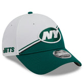 New York Jets New Era 2023 Sideline 9FORTY Adjustable Hat White/Green | NFL