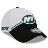 New York Jets New Era 2023 Sideline 9FORTY Adjustable Hat White/Black | NFL