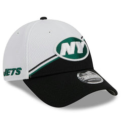 New York Jets New Era 2023 Sideline 9FORTY Adjustable Hat White/Black | NFL