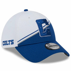 Indianapolis Colts New Era 2023 Sideline 39THIRTY Flex Hat White/Royal | NFL