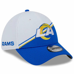 Los Angeles Rams New Era 2023 Sideline 39THIRTY Flex Hat White/Royal | NFL