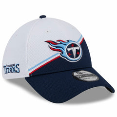 Tennessee Titans New Era 2023 Sideline 39THIRTY Flex Hat White/Navy | NFL