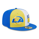 Los Angeles Rams New Era 2023 Sideline 59FIFTY Fitted Hat Gold/Royal | NFL