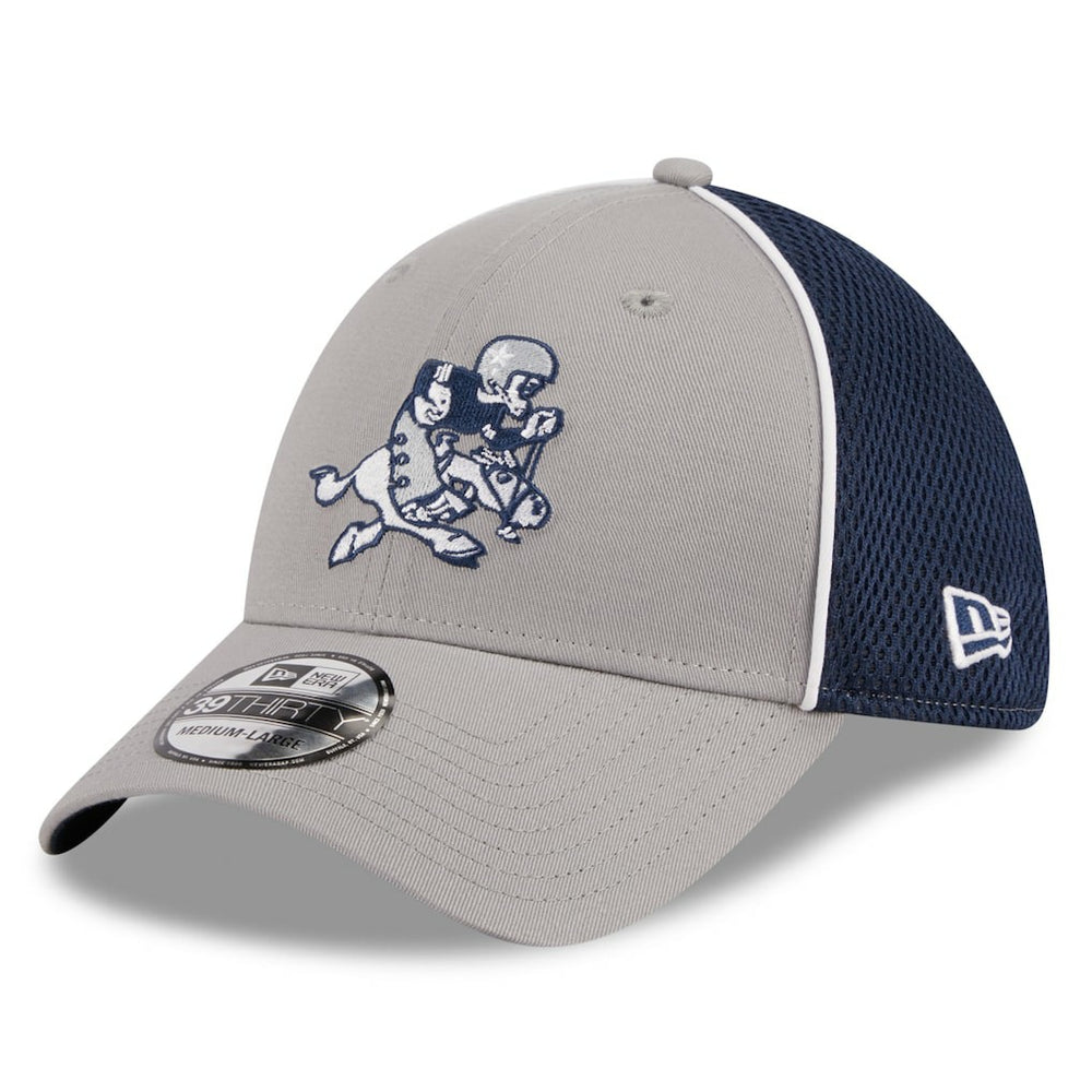 Dallas Cowboys New Era Pipe Retro Joe 39THIRTY Flex Hat Silver/Navy | NFL