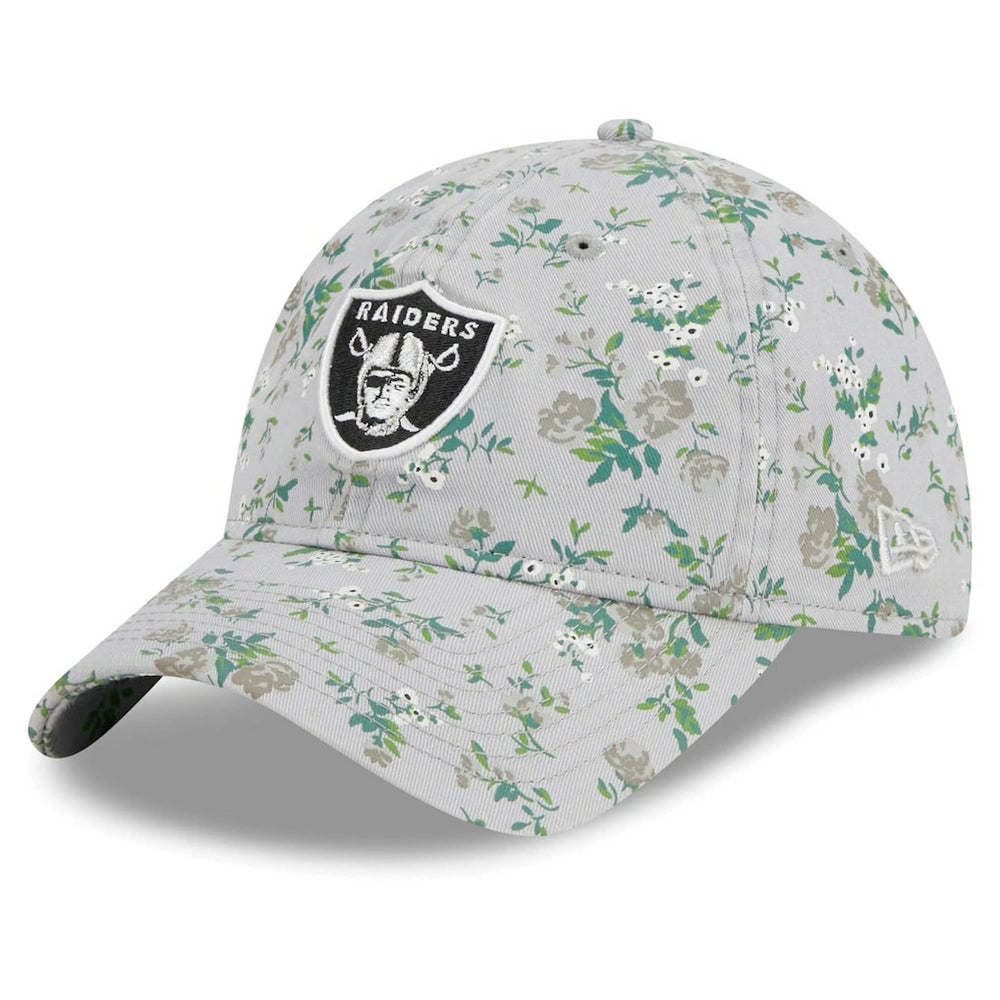 Las Vegas Raiders New Era Girls Youth Bouquet 9TWENTY Adjustable Hat Gray | NFL