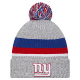 New York Giants New Era Youth Cuffed Knit Hat with Pom Heather Gray | NFL