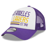 Los Angeles Lakers Lift Pass Foam Front Trucker 9FORTY Adjustable Hat White - NBA