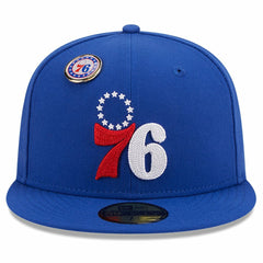 Philadelphia 76ers Chainstitch Logo Pin 59FIFTY Fitted Hat Royal - NBA