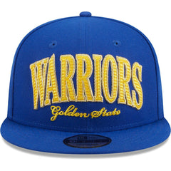 Golden State Warriors Golden Tall Text 9FIFTY Snapback Hat Royal - NBA