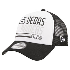 Las Vegas Raiders New Era Stacked A-Frame Trucker 9FORTY Adjustable Hat White/Black | NFL