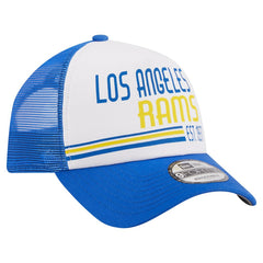 Los Angeles Rams New Era Stacked A-Frame Trucker 9FORTY Adjustable Hat White/Royal | NFL