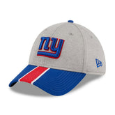 New York Giants New Era Striped 39THIRTY Flex Hat Heather Gray/Royal | NFL