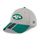 New York Jets New Era Striped 39THIRTY Flex Hat Heather Gray/Green | NFL