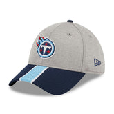 Tennessee Titans New Era Striped 39THIRTY Flex Hat Heather Gray/Navy | NFL
