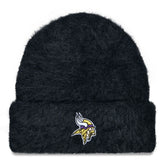 Minnesota Vikings New Era Women's Fuzzy Cuffed Knit Hat Black | NFL