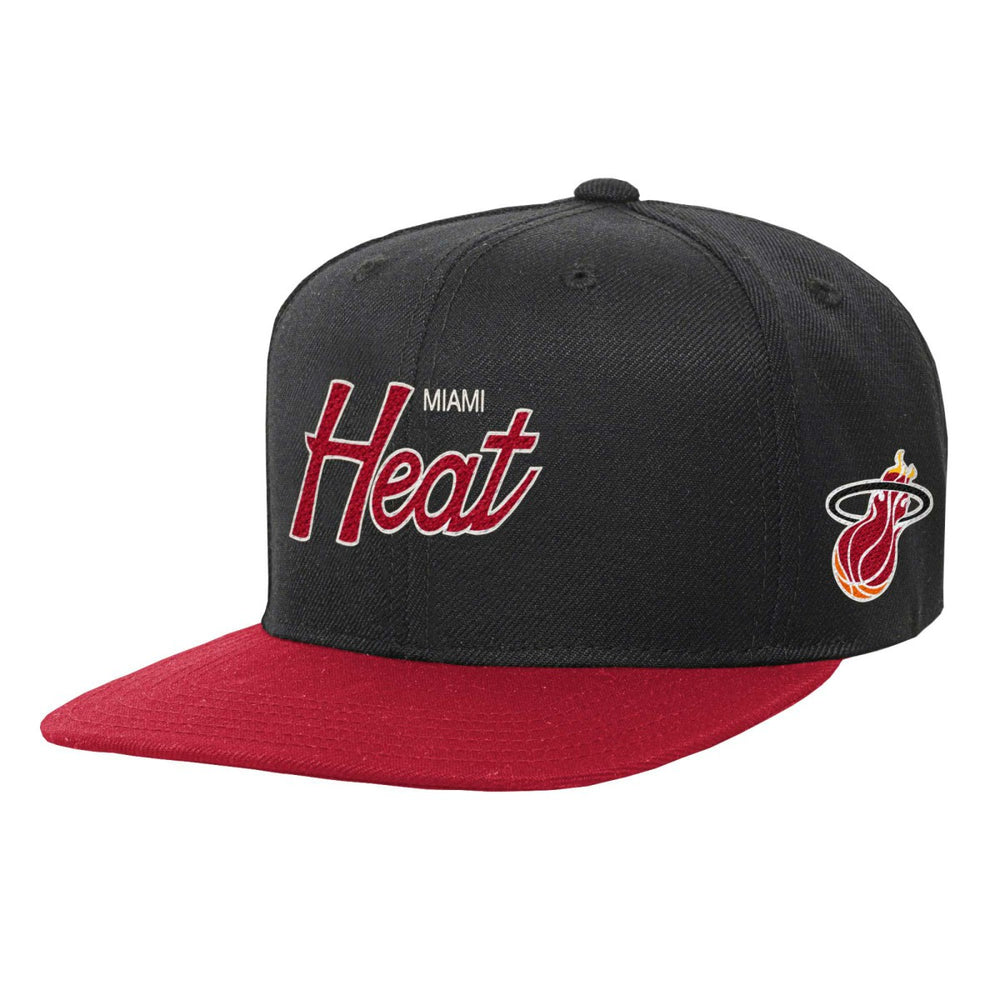 Miami Heat Youth Team Script Snapback Hat Black - NBA